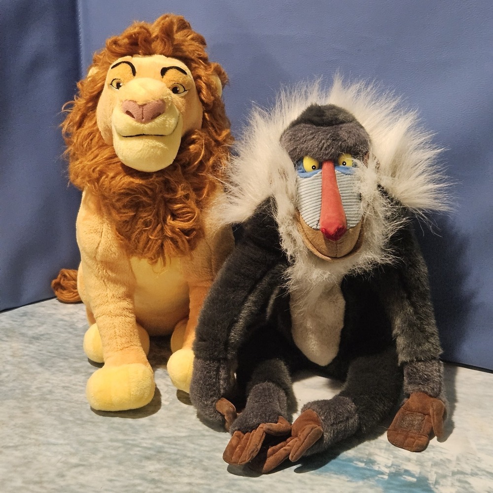 Disney Lion King Mufasa & Rafiki Plush Stuffed Animal Bundle